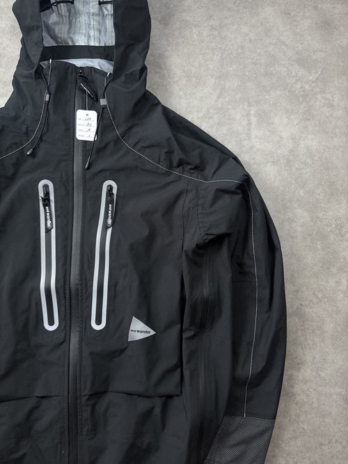 AND WANDER Pertex Shield Regen Jacke Schwarz Gr. M