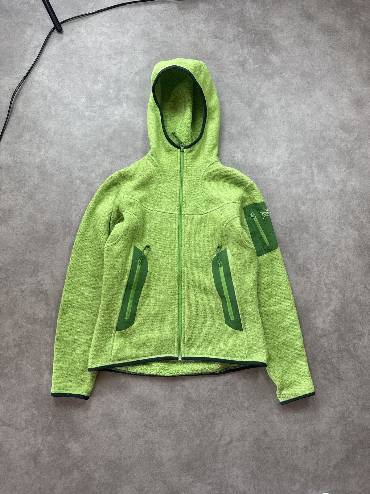 Arc'teryx Vintage Polartec Fleece Zip Hoodie Grün Gr. XS Damen