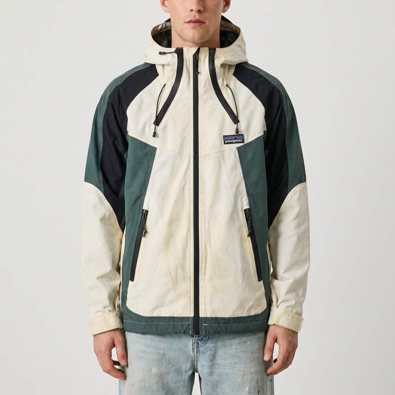Patagonia Windbreaker White Green Size M - White - M